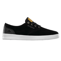 Emerica The Romero Laced Black Black White Mens Suede Skateboard Shoes