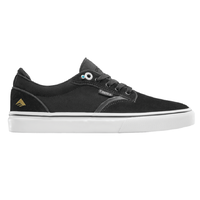 Emerica Dickson Black White Gold Mens Suede Skateboard Shoes