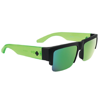 Spy Cyrus 5050 Matte Black Trans Green Sunglasses HD+ Green Spectra Mirror Lens