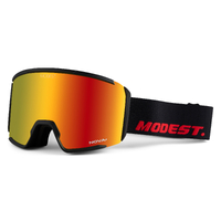 Modest Realm Black Red Unisex Snowboard Goggles