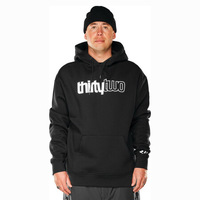 ThirtyTwo Double Tech Mens 2023 Black DWR Snowboard Riding Hoodie