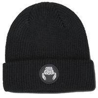 Crab Grab Circle Patch Black Beanie