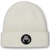 Crab Grab Circle Patch White Beanie