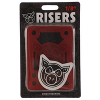 Pig Piles Soft Shock Risers Red 1/8" Skateboard Riser Pads