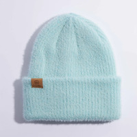 Coal The Pearl Aqua Fuzzy Knit Beanie