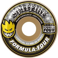Spitfire Formula Four Conical Yellow Print 54mm 99a Skateboard Wheels