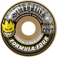 Spitfire Formula Four Conical Yellow Print 56mm 99a Skateboard Wheels