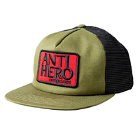 Anti Hero Reserve Patch Olive Black Mesh Snapback Cap
