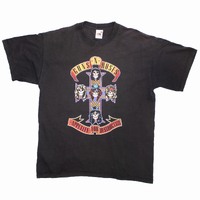Fruit of the Loom Original 1990 Guns N Roses Black Large T-Shirt Used Vintage