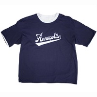 GU Annapolis Blue White 2X-Large T-Shirt Used Vintage