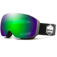 Carve The Boss Black 6170 Snowboard Ski Goggles Green Lens + Low Light