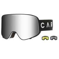 Carve The Summit Gloss White Snowboard Ski Goggles Grey Lens + Low Light