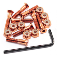 Aegis Anodised Hardware Orange 1" Allen Key Skateboard Bolts