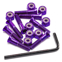 Aegis Anodised Hardware Purple 1" Allen Key Skateboard Bolts