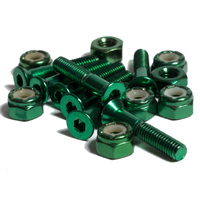 Praclip Hardware Green 1" Allen Key Skateboard Bolts