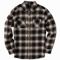 Volcom Tone Stone Mens New Black Flannel Long Sleeve Shirt
