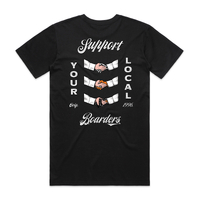 Boarders Support Your Local Youth Black T-Shirt