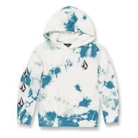 Volcom Iconic Stone Lime Tie Dye Youth Pullover Hoodie