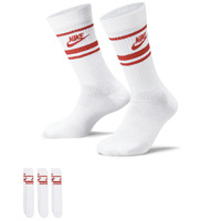 Nike Everyday Essential Red White Unisex Crew Socks 3 Pack