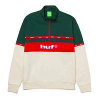 HUF Taped 1/4 Zip Off White Mens Fleece