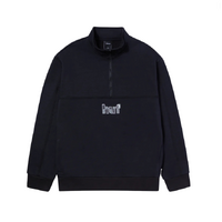 Huf Split 1/4 Zip Mock Black Mens Jumper