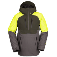 Volcom Brighton Pullover Dark Green Mens 15K 2022 Snowboard Anorak Jacket