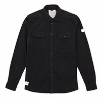 Globe Wanderer Shacket Black Long Sleeve Button Up Mens Shirt