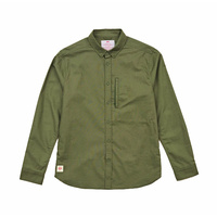 Globe Foundation Olive Long Sleeve Button Up Mens Shirt