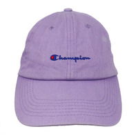 Champion Embroided Logo Violet Baseball Cap Hat Used Vintage