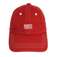 American Flag Embroided Logo Red Baseball Dad Cap Hat Used Vintage