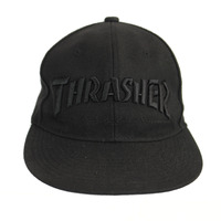 Thrasher 3D Embroidered Flat Cap Hat Used Vintage
