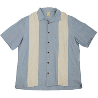 Silk Bowling Shirt Flowy Wooden Detailing Vintage Used