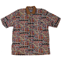 Okudo Forecast Retro Patterned Button Up Vintage Used