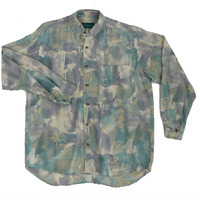 Oceanic Pastel Flowy Button Up Vintage Used
