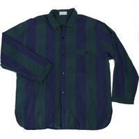 Striped Long Sleeve Button Up Stitch Detailing Vintage Used