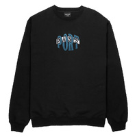 Passport Bulb Logo Embroidery Black Mens Sweater Jumper