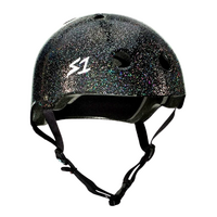 S1 Lifer Certified Black Glitter Skateboard Helmet