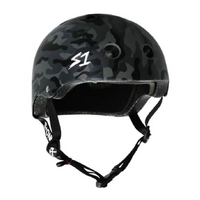 S1 Lifer Certified Matte Black Camo Skateboard Helmet