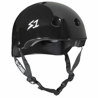 S1 Mega Lifer Certified Black Gloss Skateboard Helmet