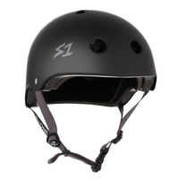 S1 Lifer Certified Matte Black Grey Straps Skateboard Helmet