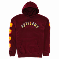 Spitfire Old e Bighead Fill Sleeve Currant Red Yellow Mens Sweatshirt Hoodie