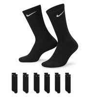 Nike Everyday Cushioned Black Unisex Crew Socks 6 Pack