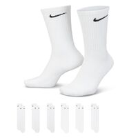Nike Everyday Cushioned White Unisex Crew Socks 6 Pack