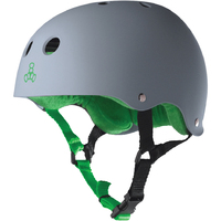 Triple Eight Skate Matte Grey Rubber Skateboard Helmet