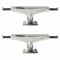 Tensor Alum Stencil Mirror Raw Black Fade Skateboard Trucks