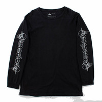 Emerica Skulls Sleeve Black Medium Long Sleeve T Shirt Used Vintage