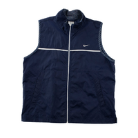 Nike Plaid Lining Navy Womens Large Vest Used Vintage