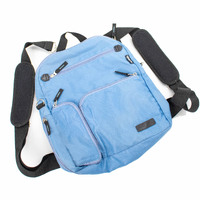 The World Walker Blue Backpack Bag Used Vintage