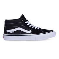 Vans Skate Grosso Mid Black White Emo Leather Mens Skateboard Shoes