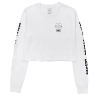 HUF Wheelie Longsleeve Crop White Womens Tee